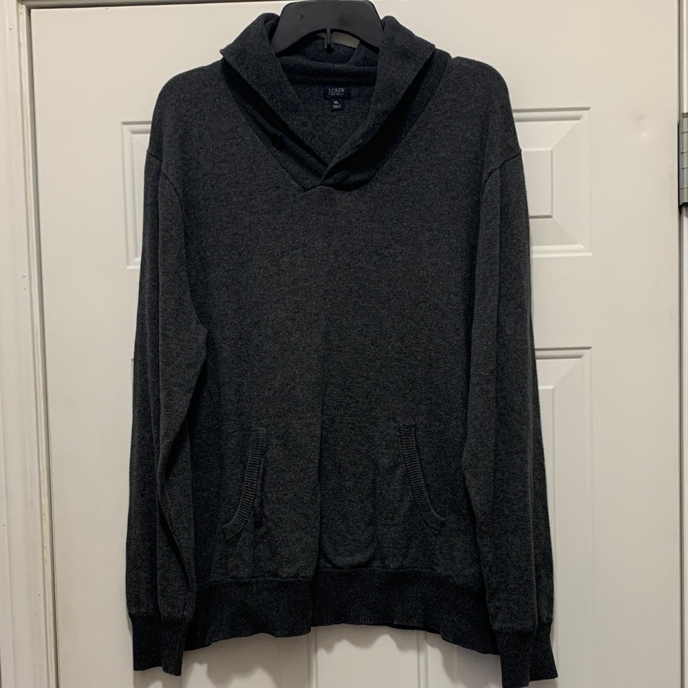 J. Crew 100% Cotton Charcoal Gray Knit Sweater Size XL
